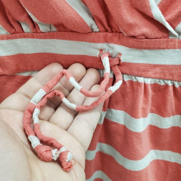 Old Navy Women's Orange Tan Stripe Cap Sleeve Surplus Casual Cotton‎ Dress Sz S - Picture 4 of 7